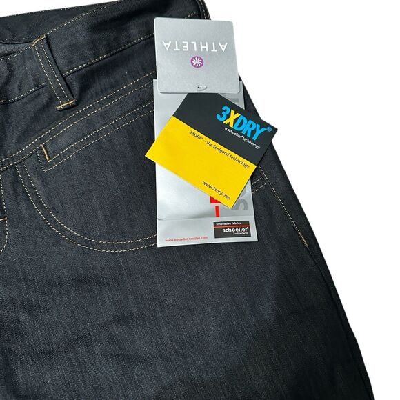 Athleta Women’s Jeans Sz 12 NWT 3XDRY Schoeller Dark Wash Denim - Picture 2 of 8